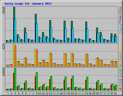 Daily usage for January 2017