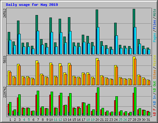 Daily usage for May 2019