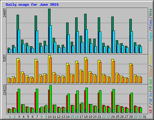 Daily usage for June 2019