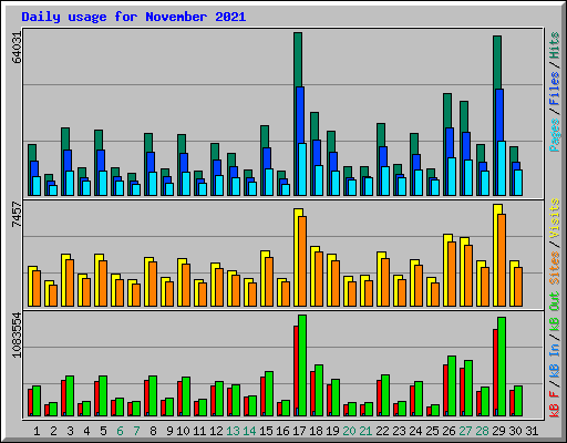 Daily usage for November 2021