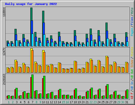 Daily usage for January 2022