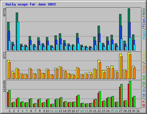 Daily usage for June 2022