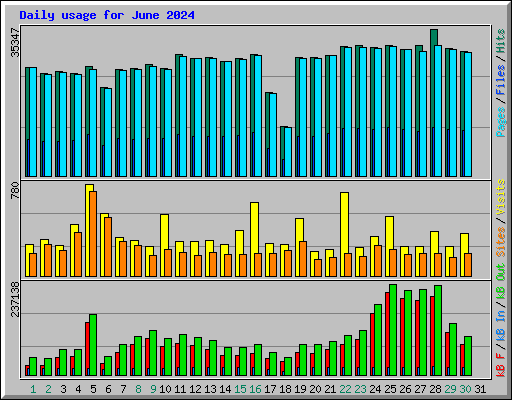 Daily usage for June 2024