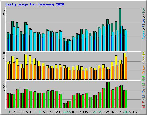 Daily usage for February 2026