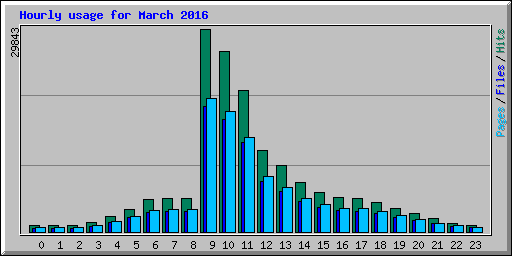 Hourly usage for March 2016