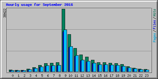 Hourly usage for September 2016