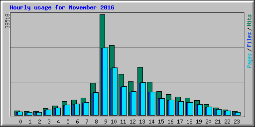 Hourly usage for November 2016