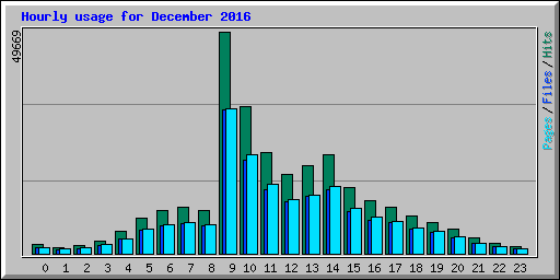 Hourly usage for December 2016