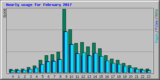 Hourly usage for February 2017