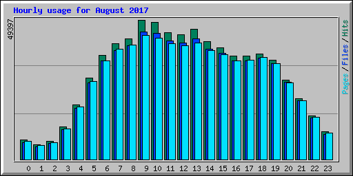 Hourly usage for August 2017