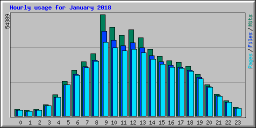 Hourly usage for January 2018