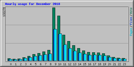 Hourly usage for December 2018