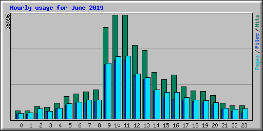 Hourly usage for June 2019