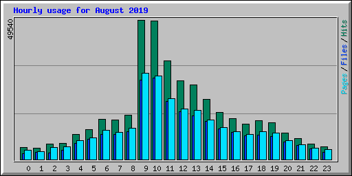 Hourly usage for August 2019