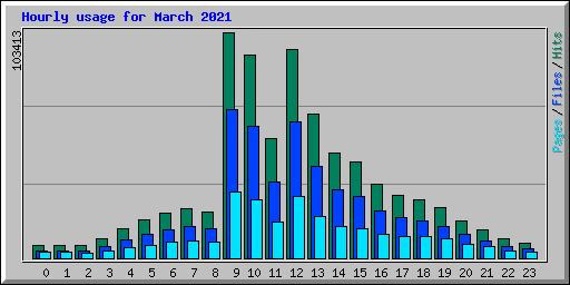 Hourly usage for March 2021