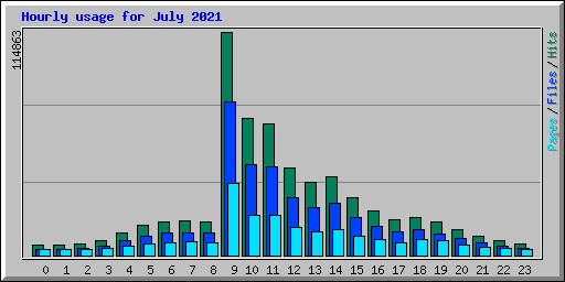 Hourly usage for July 2021