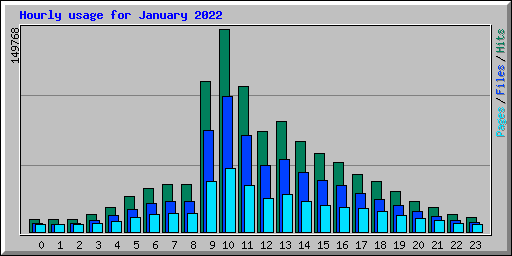 Hourly usage for January 2022