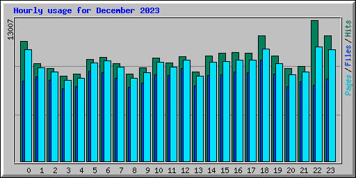 Hourly usage for December 2023